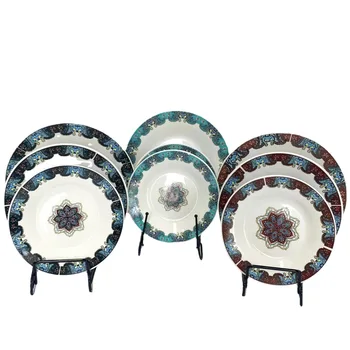 500 шт. Керамическая посуда, набор из 18 головок, креативные бытовые суповые тарелки, миски, тарелки, оптовые небольшие подарки