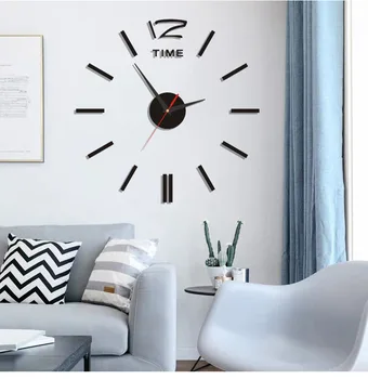 Настенные часы своими руками в скандинавском стиле, простые для кабинета, спальни, креативные акриловые зеркальные часы, неперфорированные бесшумные настенные наклейки, часы