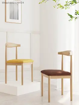 Спинка стула скандинавский минималистичный рабочий стул письменный стол студенческий кабинет спальня в общежитии домашний обеденный стол рог обеденный стул