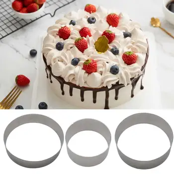 Форма для торта с муссовым кольцом на 2/3, Круглая форма для выпечки из нержавеющей стали, Инструменты для штамповки, Бытовая