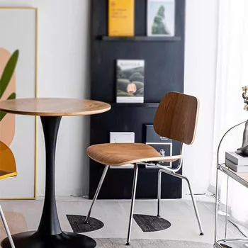 Обеденный стул в стиле ретро из массива дерева в скандинавском стиле, стул для гостиной, простой дизайнерский железный стол, мебель для дома Stuhl середины века, WKDC
