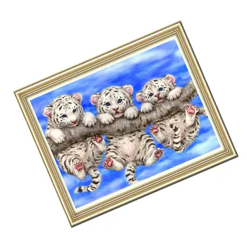 3 Изображения тигров с кристаллами и бриллиантами, 3D мозаичная вышивка с изображением тигра для гостиной, спальни, прихожей