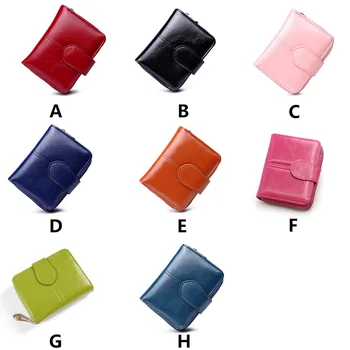 Кожаный бумажник простого дизайна, складной кошелек, сумка-держатель для дебетовой карты, розовый